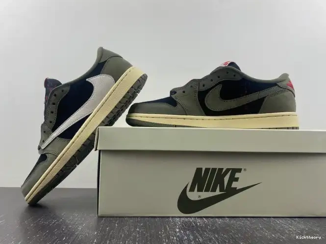 Kick Theory OG TRAVIS 1 SCOTT DM7866-002 X AIR JORDAN 'BLACK LOW SP OLIVE' 0507